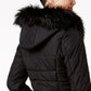 Casaco acolchoado com capuz e acabamento em pele sintética Maralyn &amp; Me Juniors, preto, tamanho pequeno