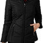 Maralyn & Me Women's Juniors' Hooded Faux-Fur-Trim Puffer Coat Black Size Extra Small