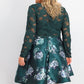 Vestido feminino plus size da City Studios, 2 peças, com renda e estampa floral, verde escuro, tamanho 16W