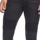 Calça jeans masculina skinny fit moto da INC International Concepts com zíper, preta, tamanho 36x32