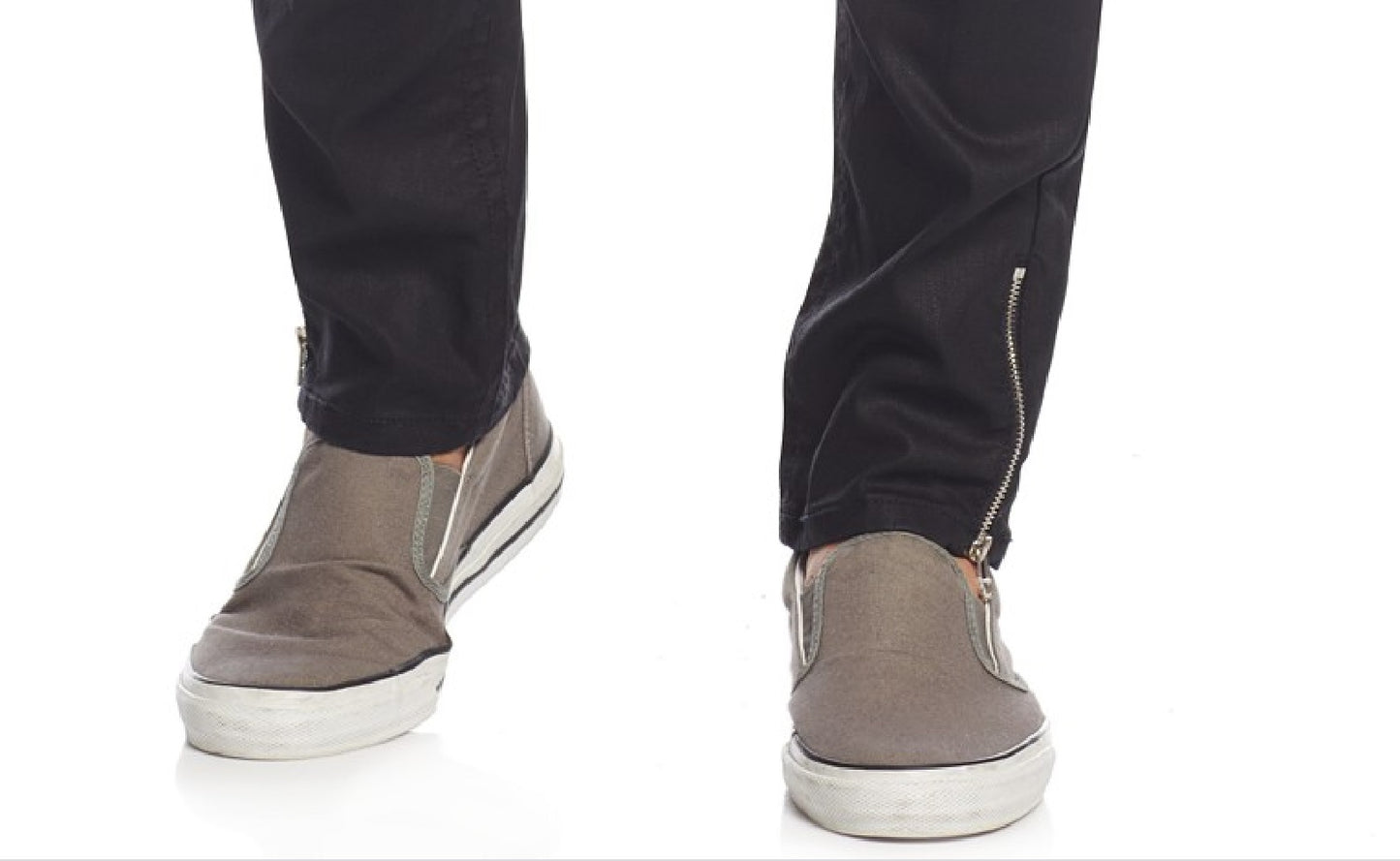 Calça jeans masculina skinny fit moto da INC International Concepts com zíper, preta, tamanho 36x32