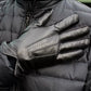 Luvas de couro elástico Isotoner Signature para homens, pretas, tamanho grande