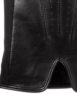 Luvas de couro elástico Isotoner Signature para homens, pretas, tamanho grande