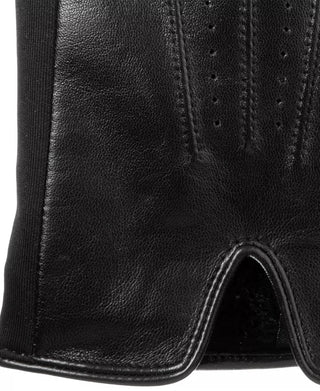 Luvas de couro elástico Isotoner Signature para homem, pretas, tamanho médio
