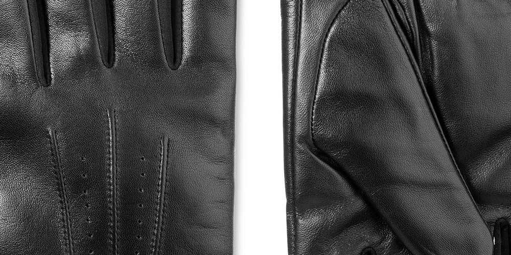 Luvas de couro Isotoner masculinas, de couro, elegantes e térmicas, pretas, tamanho grande