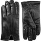 Luvas de couro elástico Isotoner Signature para homem, pretas, tamanho médio