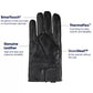 Luvas de couro Thermaflex masculinas Isotoner Signature, pretas, tamanho grande