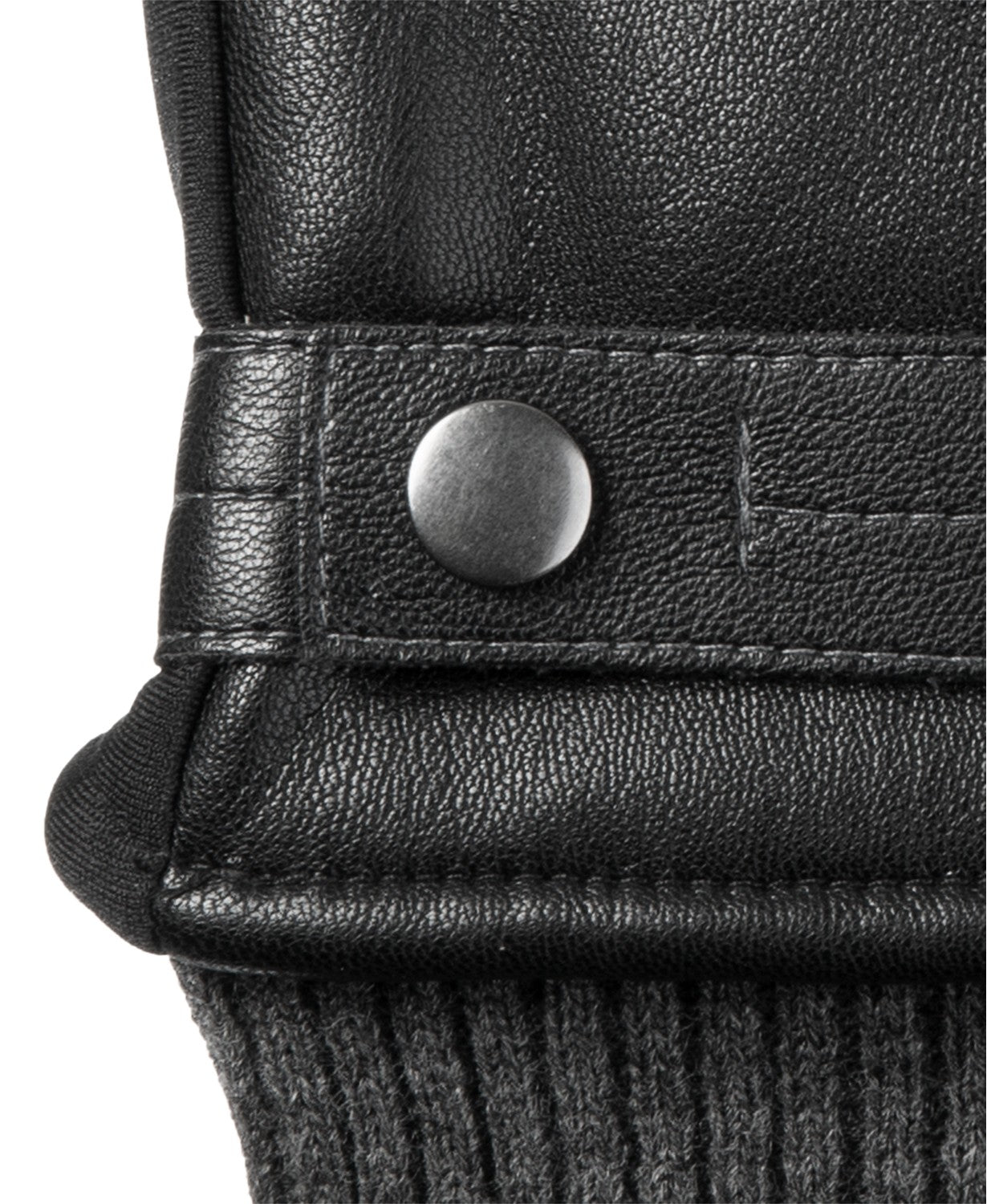 Luvas Isotoner Signature Sleekheat Masculinas em Couro Sintético, Pretas, Tamanho Médio