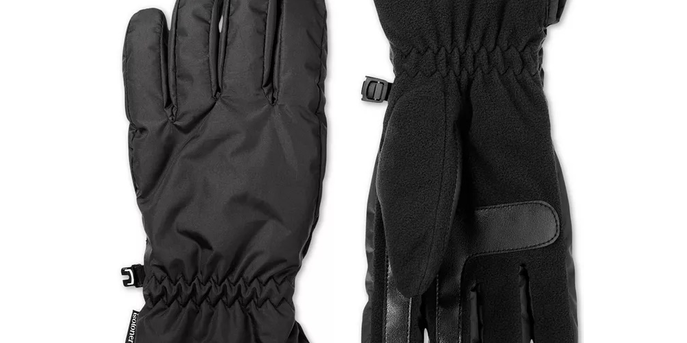 Luvas masculinas Isotoner Signature Touchscreen para uso diário, cinza, tamanho médio