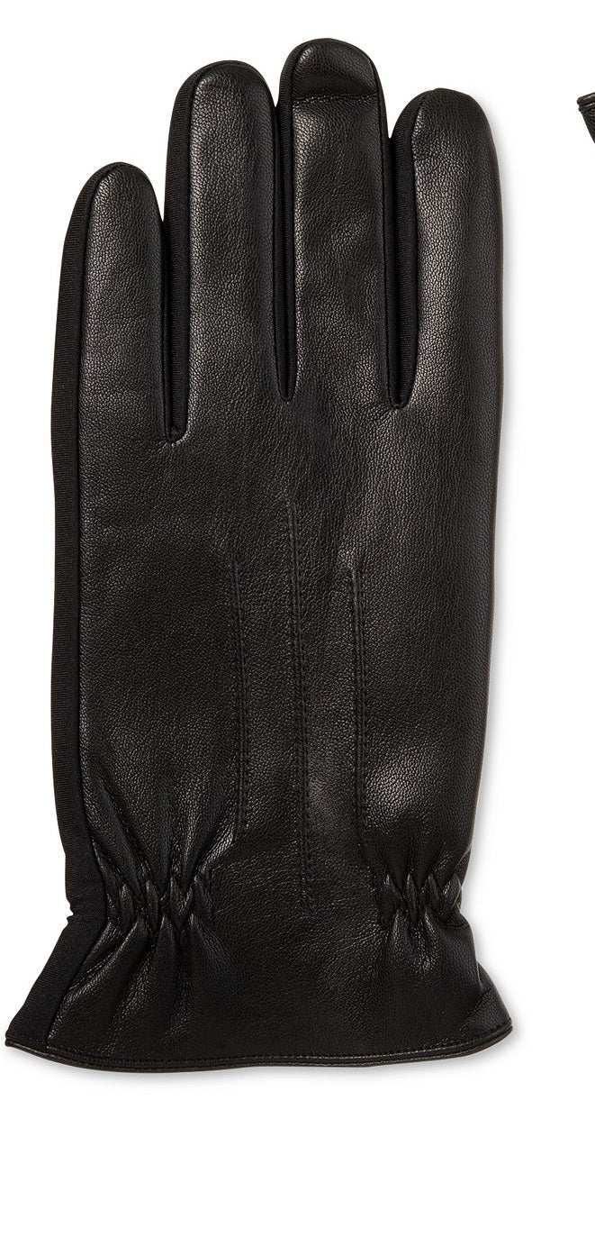 Luvas Isotoner Signature Sleekheat Faux Nappa Masculinas Pretas Tamanho X-G