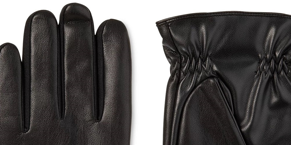 Luvas Isotoner Signature Sleekheat Faux Nappa Masculinas Pretas Tamanho Grande