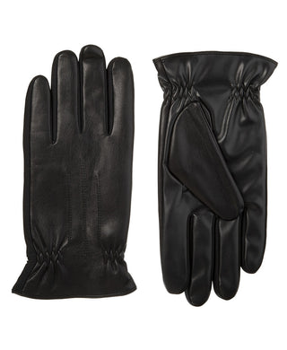 Luvas de tela sensível ao toque Isotoner Signature Sleekheat Faux Nappa para homens, pretas, tamanho extra grande