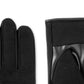 Luvas de condução xadrez de couro sintético Isotoner Signature masculinas, tamanho médio, pretas