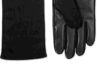 Luvas de condução masculinas Isotoner Signature em couro sintético, pretas, tamanho grande
