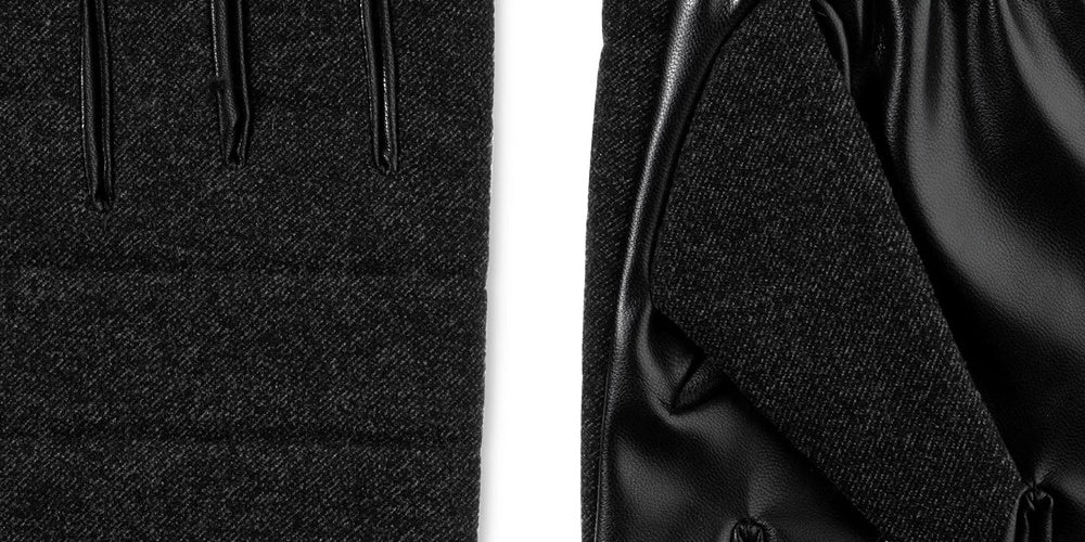 Luvas Smartouch de lã sintética masculinas Isotoner Signature, pretas, tamanho médio