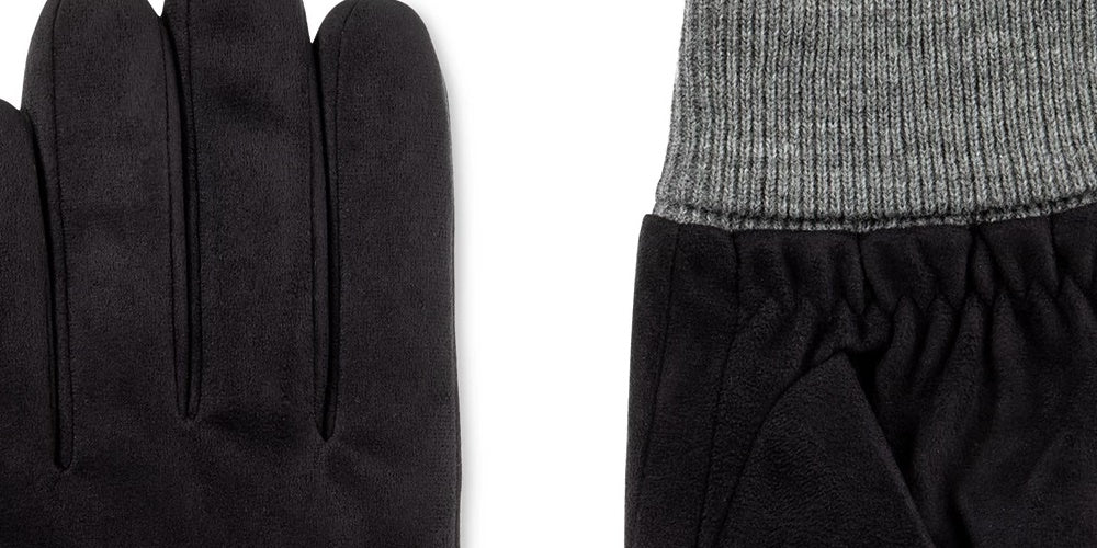 Luvas de inverno masculinas Isotoner Signature Microfibra Smartdri, pretas, tamanho grande