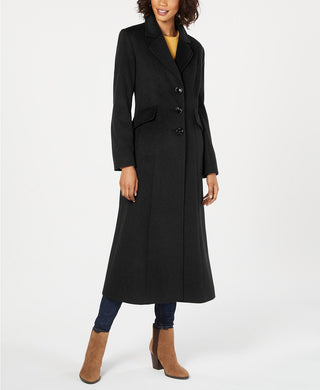 Forecaster Women's Notched-Collar Maxi Walker Coat Black Size 10