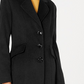 Forecaster Casaco longo Walker feminino com gola entalhada, preto, tamanho 10