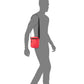 Mini bolsa carteiro masculina sob medida com estampa xadrez vermelha tamanho regular