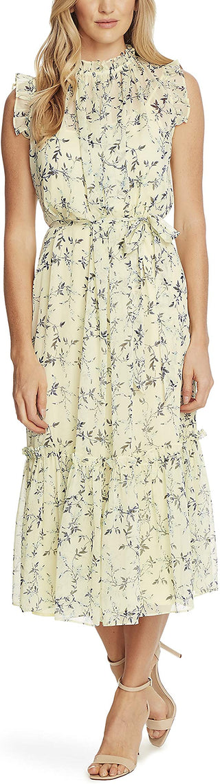 Vestido sem mangas Wisteria Vines feminino Cece, amarelo, tamanho 8