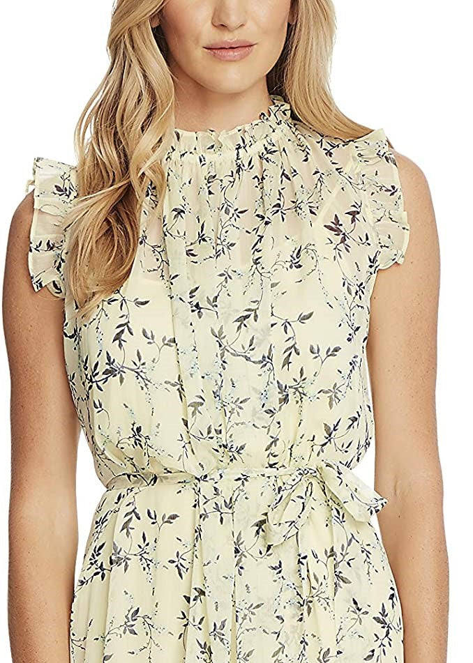 Vestido sem mangas Wisteria Vines feminino Cece, amarelo, tamanho 8