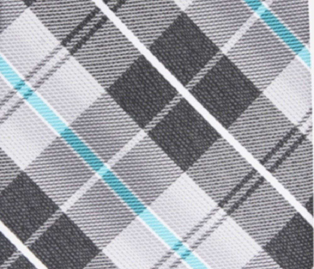 Gravata xadrez clássica Dever masculina Perry Ellis, cor carvão, tamanho único