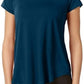 Camiseta Alfani Feminina Petite com Acabamento em Cetim, Longa e Curta, Verde, Tamanho Petite