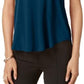 Camiseta Alfani Feminina Petite com Acabamento em Cetim, Longa e Curta, Verde, Tamanho Petite