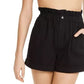 Shorts femininos Danielle Bernstein com cintura de saco de papel, preto, tamanho grande