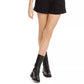 Shorts femininos Danielle Bernstein com cintura de saco de papel, preto, tamanho grande