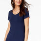 Vestido longo feminino estilo &amp; co, decote redondo, tamanho pequeno, azul