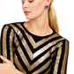 INC International Concepts Top Chevron de Veludo com Lantejoulas Feminino Tamanho Pequeno