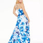 Vestido infantil com estampa floral e alça dupla, corações de lantejoulas, azul, tamanho 13