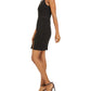 Vestido justo cruzado City Studios Juniors, preto, tamanho 13