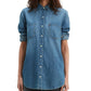 Camisa túnica jeans feminina Levi's Leni azul marinho tamanho extra pequeno