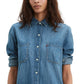 Camisa túnica jeans feminina Levi's Leni azul marinho tamanho extra pequeno