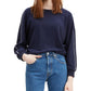 Moletom com gola redonda Levi's Natalie feminino, azul marinho, tamanho pequeno