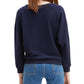 Moletom com gola redonda Levi's Natalie feminino, azul marinho, tamanho pequeno