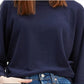Moletom com gola redonda Levi's Natalie feminino, azul marinho, tamanho pequeno