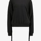 Moletom feminino Levi's com gola redonda e franjas, preto, tamanho 2, extra grande
