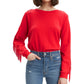 Moletom feminino Levi's com gola redonda e franjas, vermelho, tamanho extra grande