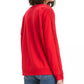 Moletom feminino Levi's com gola redonda e franjas, vermelho, tamanho extra grande