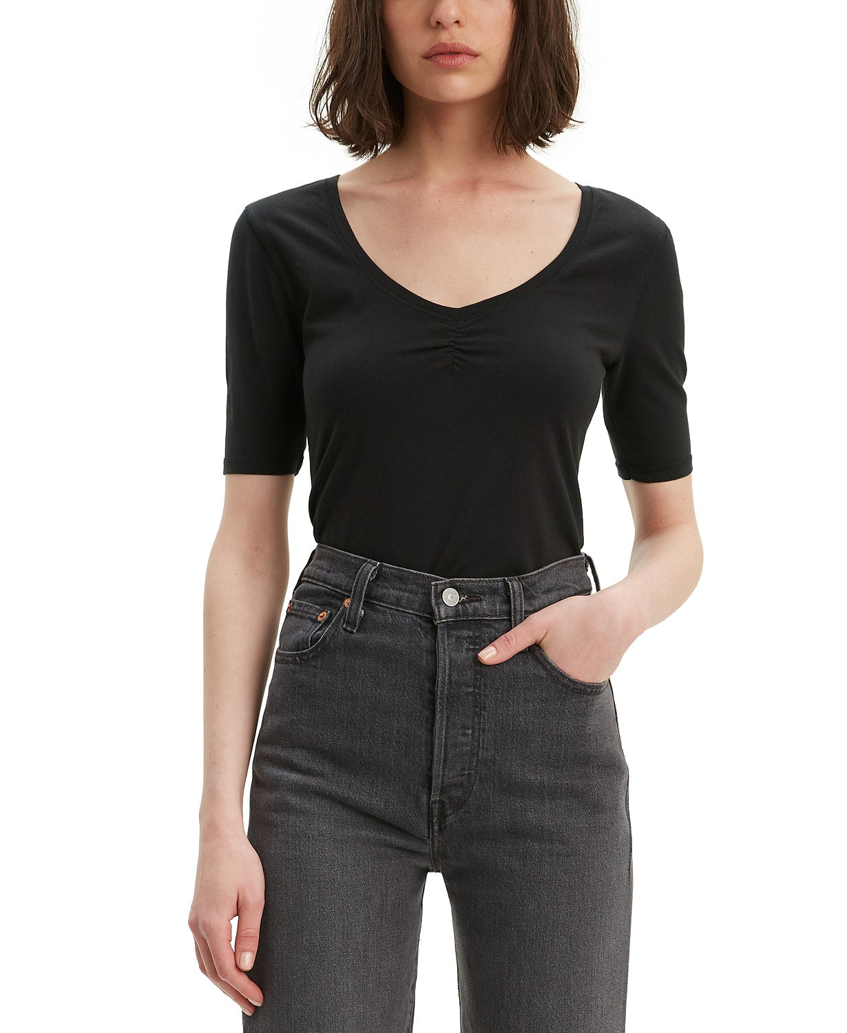 Camiseta Levi's Cecilia Feminina Preta Tamanho Grande