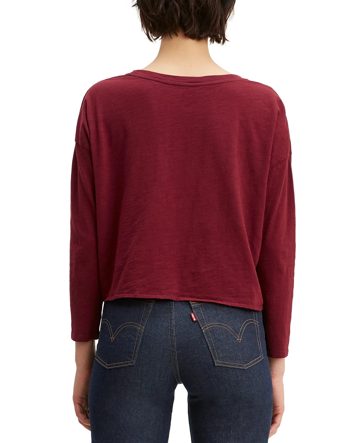 Camiseta Levi's Greta Cotton Feminina Amarrada na Frente, Vermelha, Tamanho Grande