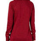 Suéter feminino vermelho de manga comprida com gola alta, vermelho escuro, tamanho médio