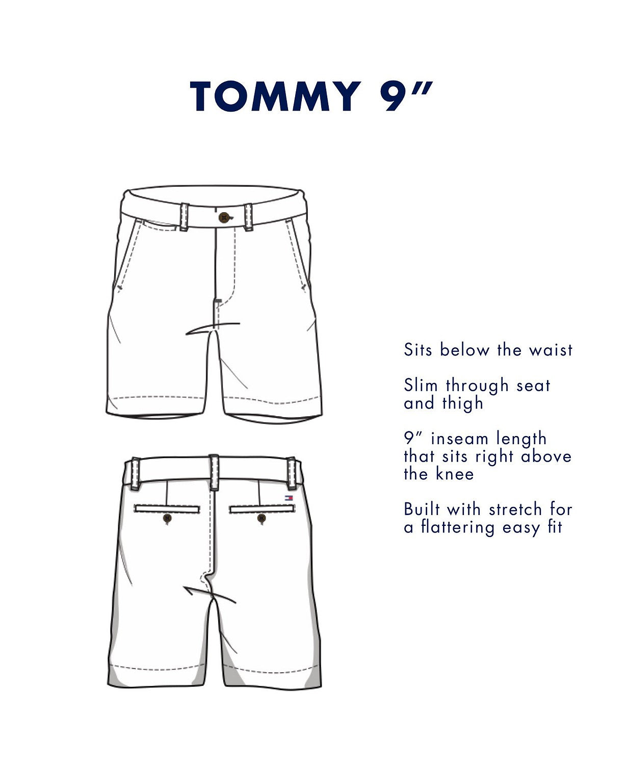 Shorts Tommy Hilfiger Plus TH Flex Stretch 9" Masculino Cinza Tamanho 42W