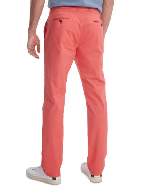 Calça Chino Tommy Hilfiger Masculina Th Flex Stretch Custom Fit Rosa Tamanho 34X30