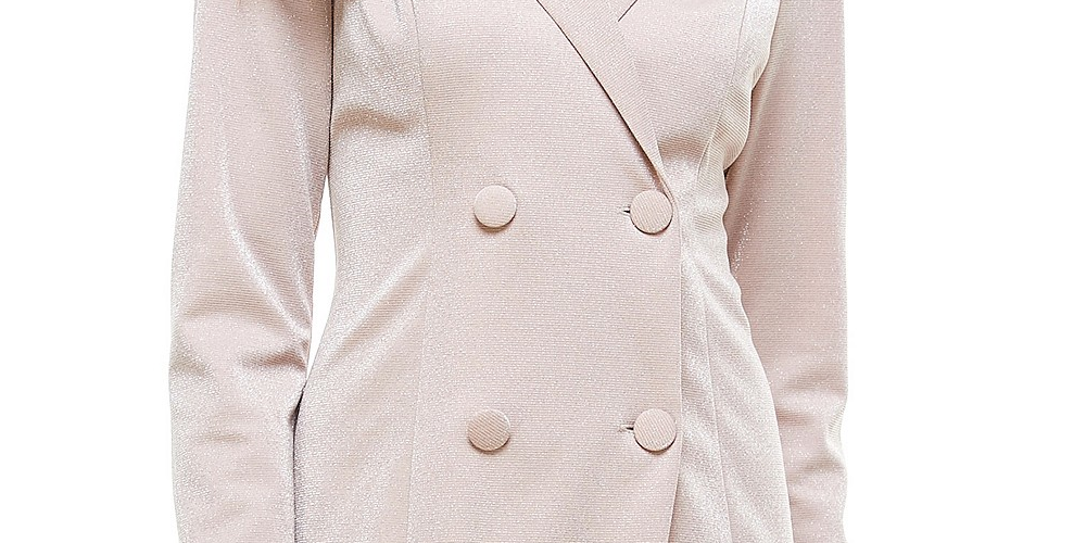 Vestido smoking City Studios Juniors, tamanho grande, prateado