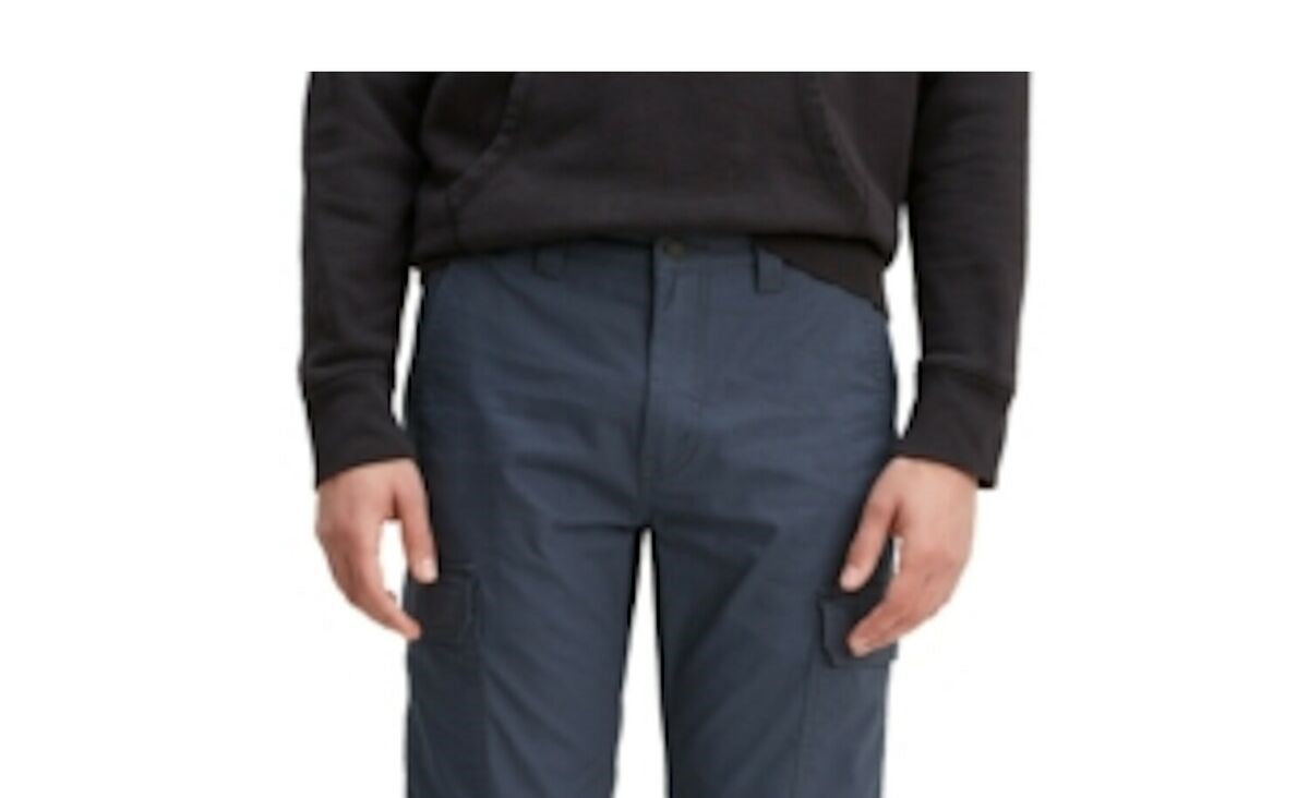 Calça cargo Levi's 502 Aviator Tapered masculina, azul, tamanho 38x32