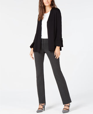 Cardigan feminino Alfani com mangas amarradas, preto, tamanho médio